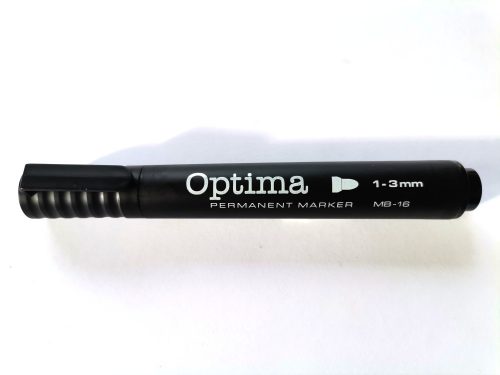 Alkoholos marker Optima MB-16, kerek, fekete