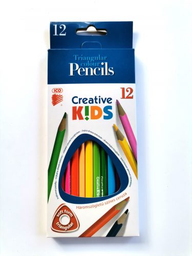 Színes ceruza Ico Creative Kids háromszögletű 12 db/készlet